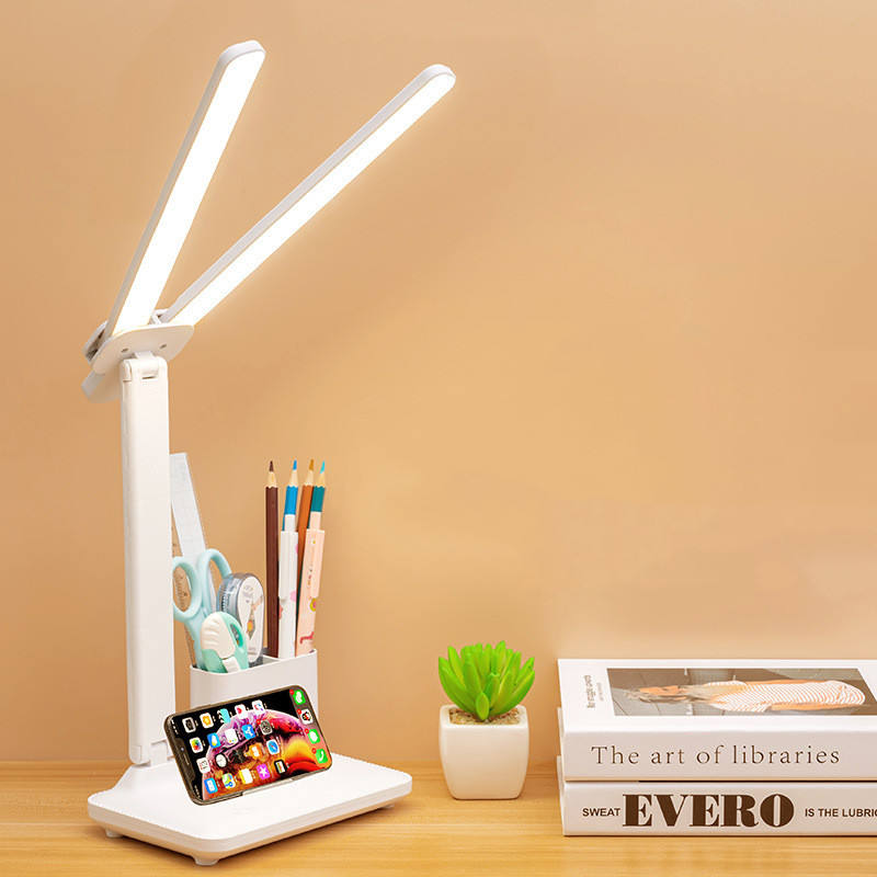 Evermore Double Head Touch Control Table Lamp Set of 2 - Modern Foldable LED Desk Lamp